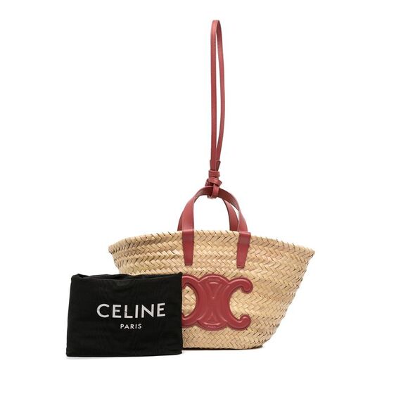 Celine Small Raffia Cuir Triomphe Classic Panier Tote - Picture 10 of 10